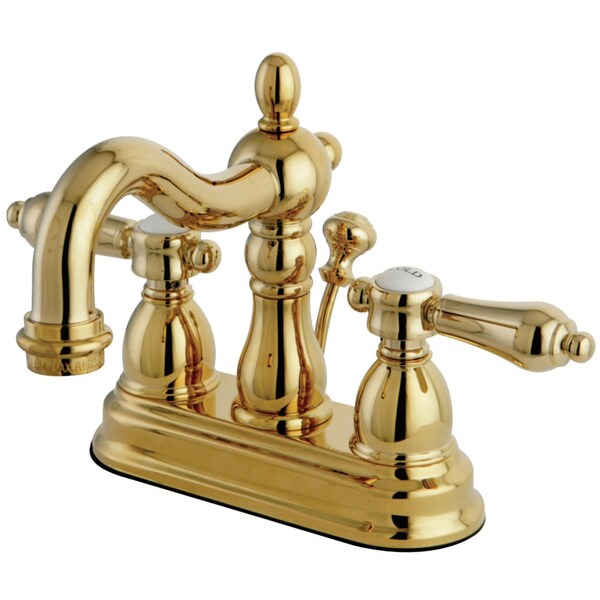 KS1602BAL 4" Centerset Bathroom Faucet, Polished Brass